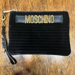 Authentic Moschino clutch in black velvet